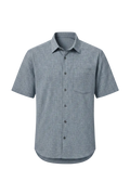 Camisa De Lino Manga Corta Marino