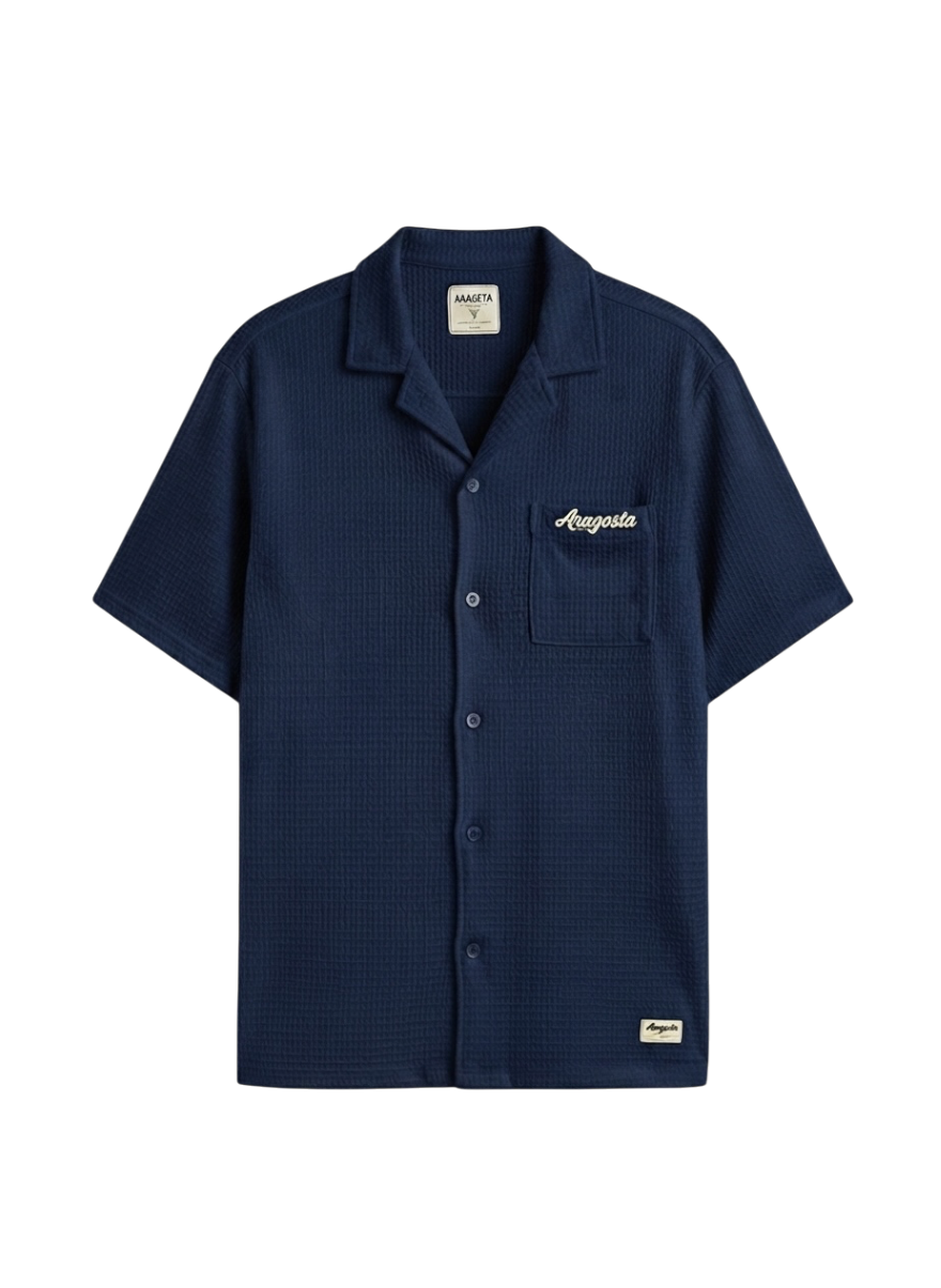 Camisa Waffle Marino