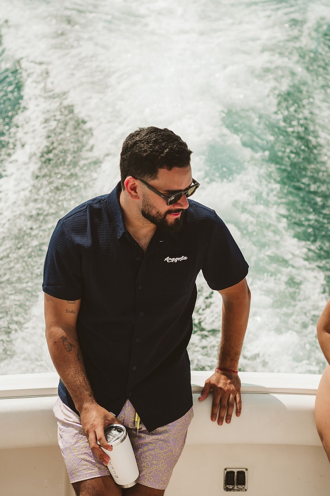 Camisa Waffle Marino