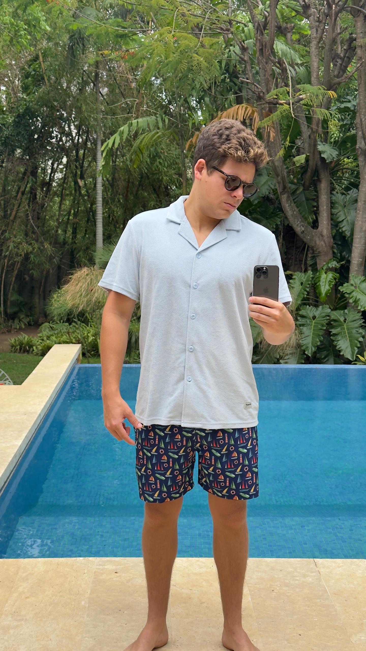 Camisa Toalla Skyblue