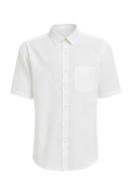 Camisa De Lino Manga Corta Blanco
