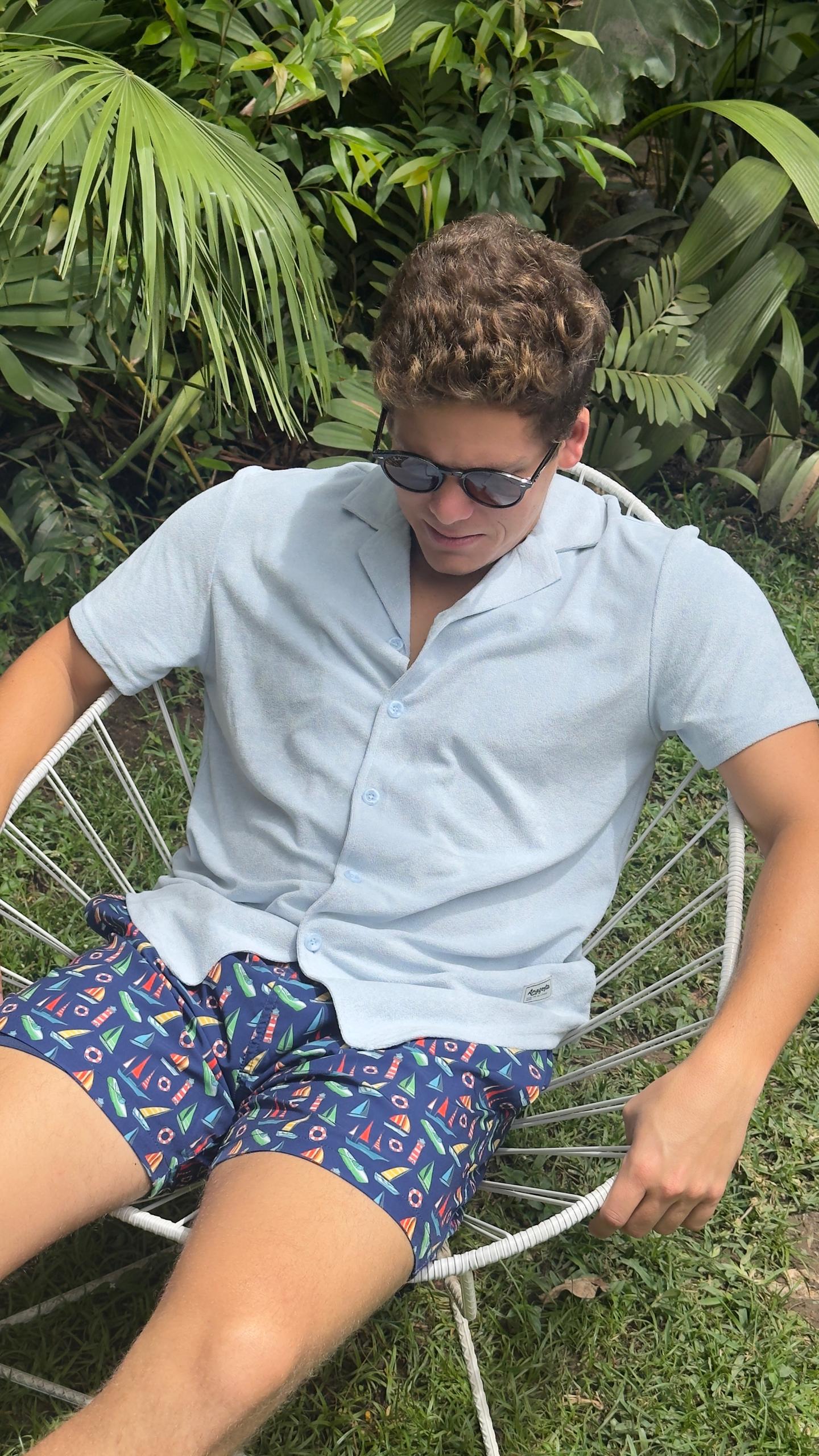 Camisa Toalla Skyblue