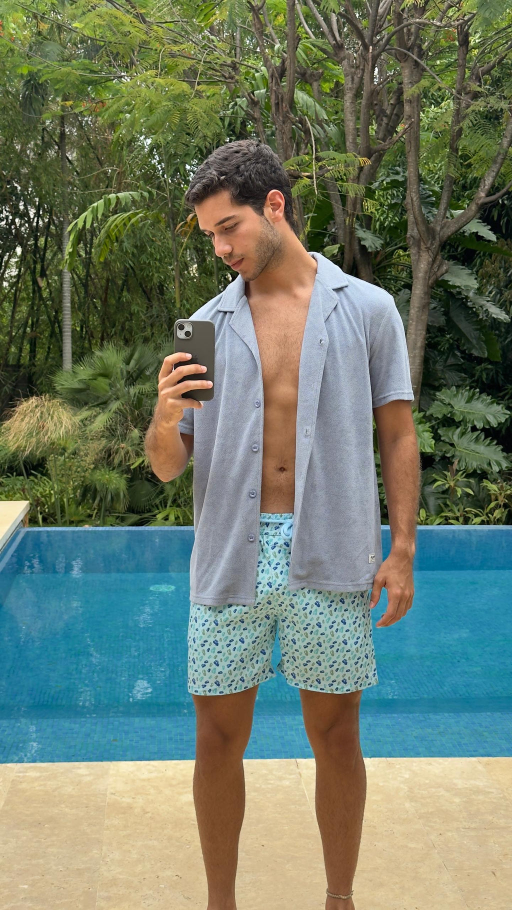 Camisa toalla Skyblue