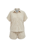 Set Toalla Cuadro Beige