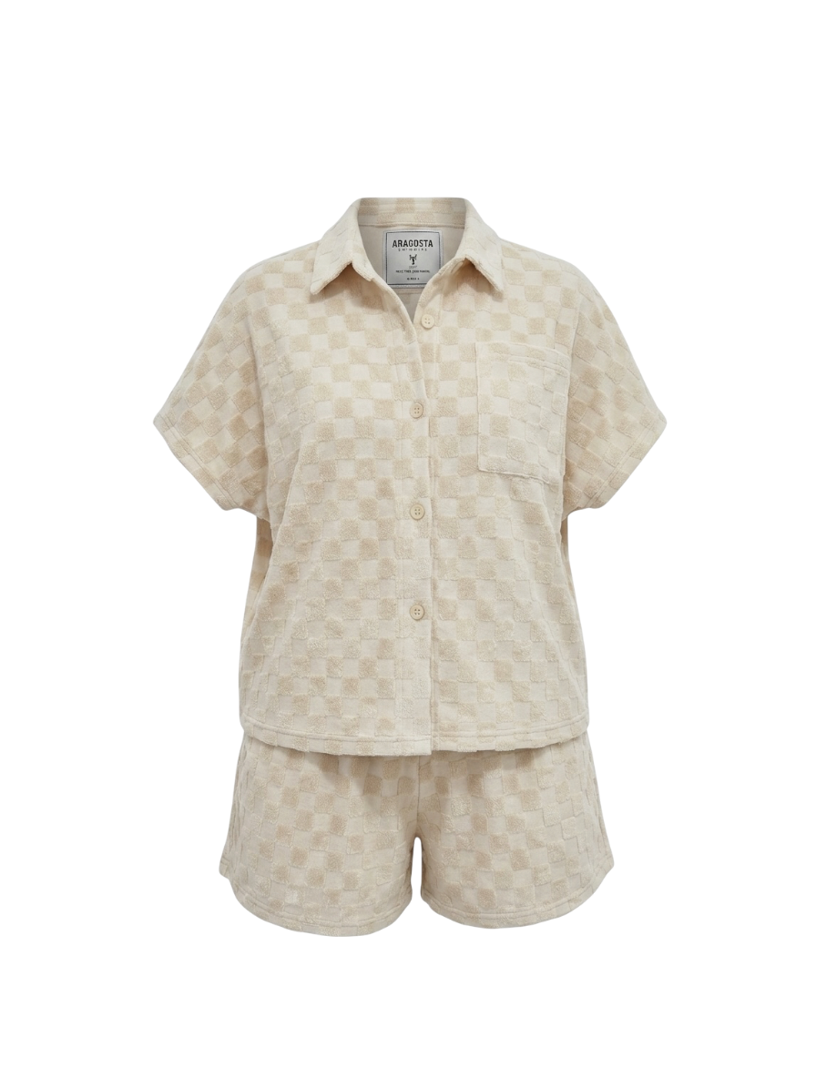 Set Toalla Cuadro Beige