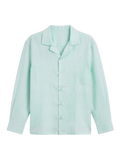 Camisa De Lino Relaxed Fit Mint Manga Larga