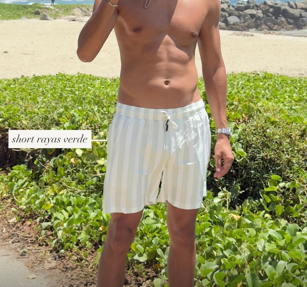Short Rayas grandes Verde