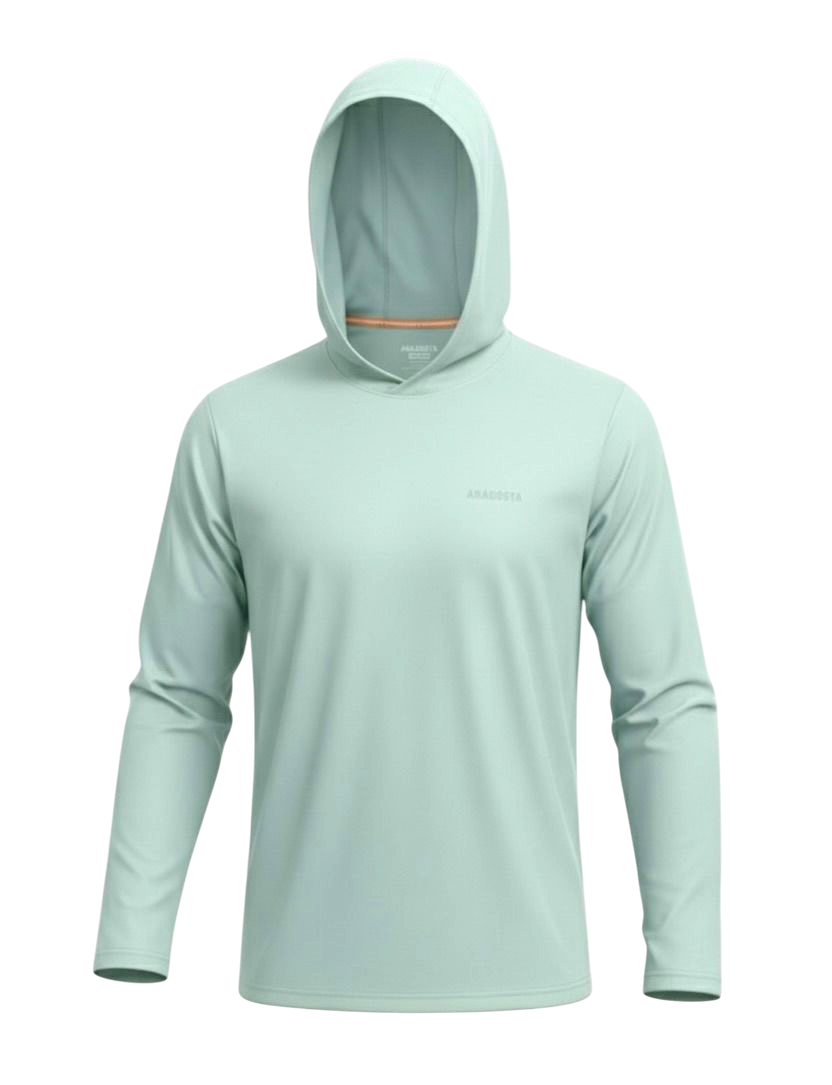 Franela UV Macchia Verde Agua Capucha