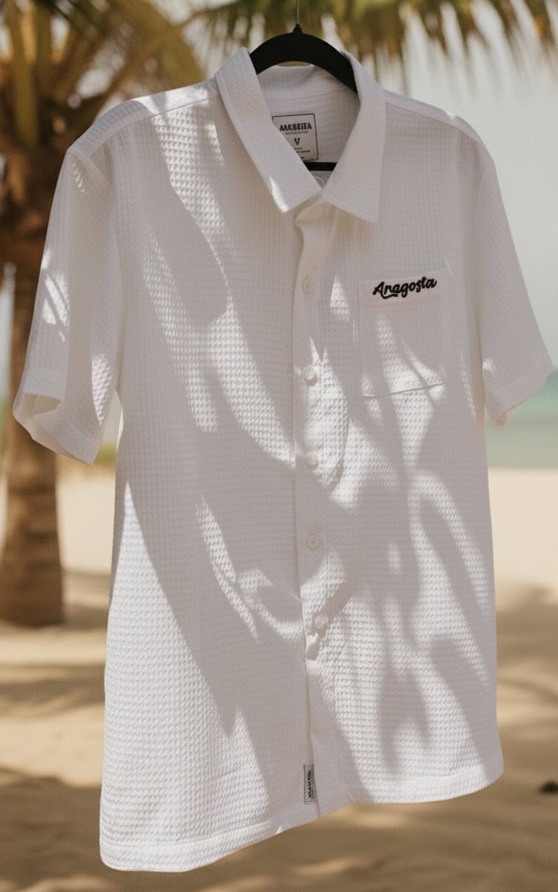 Camisa Waffle Blanco