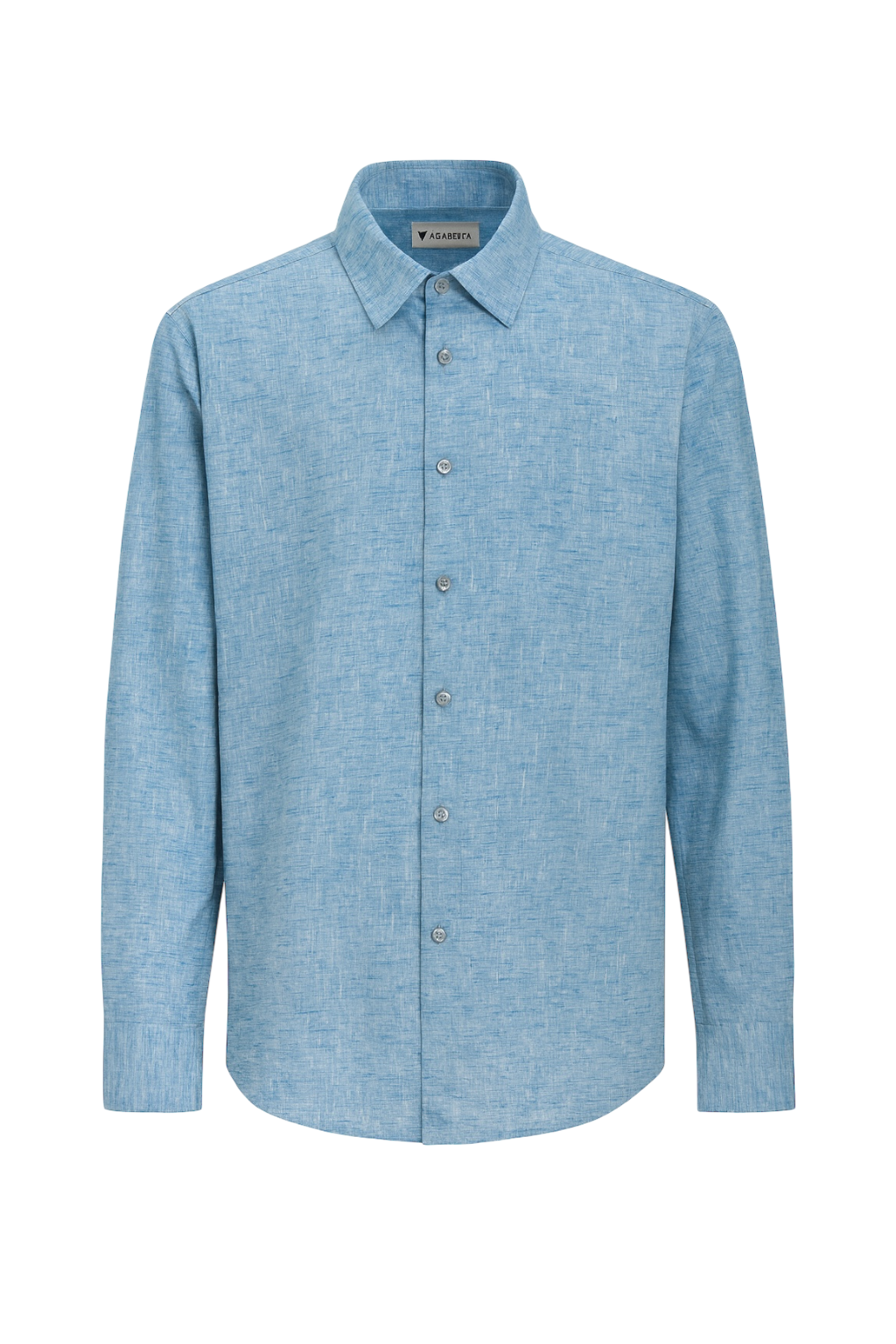 Camisa de Lino Manga larga Baby blue