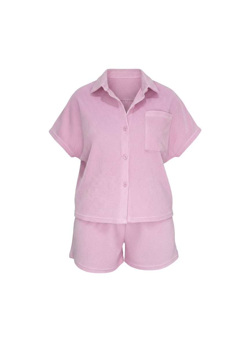 Set Toalla Camisa Rose
