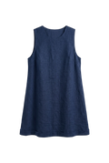 Vestido De Lino Azul Marino
