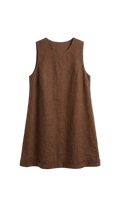 Vestido De Lino Marrón
