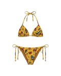 Traje De Baño Bikini Flores Amarillo