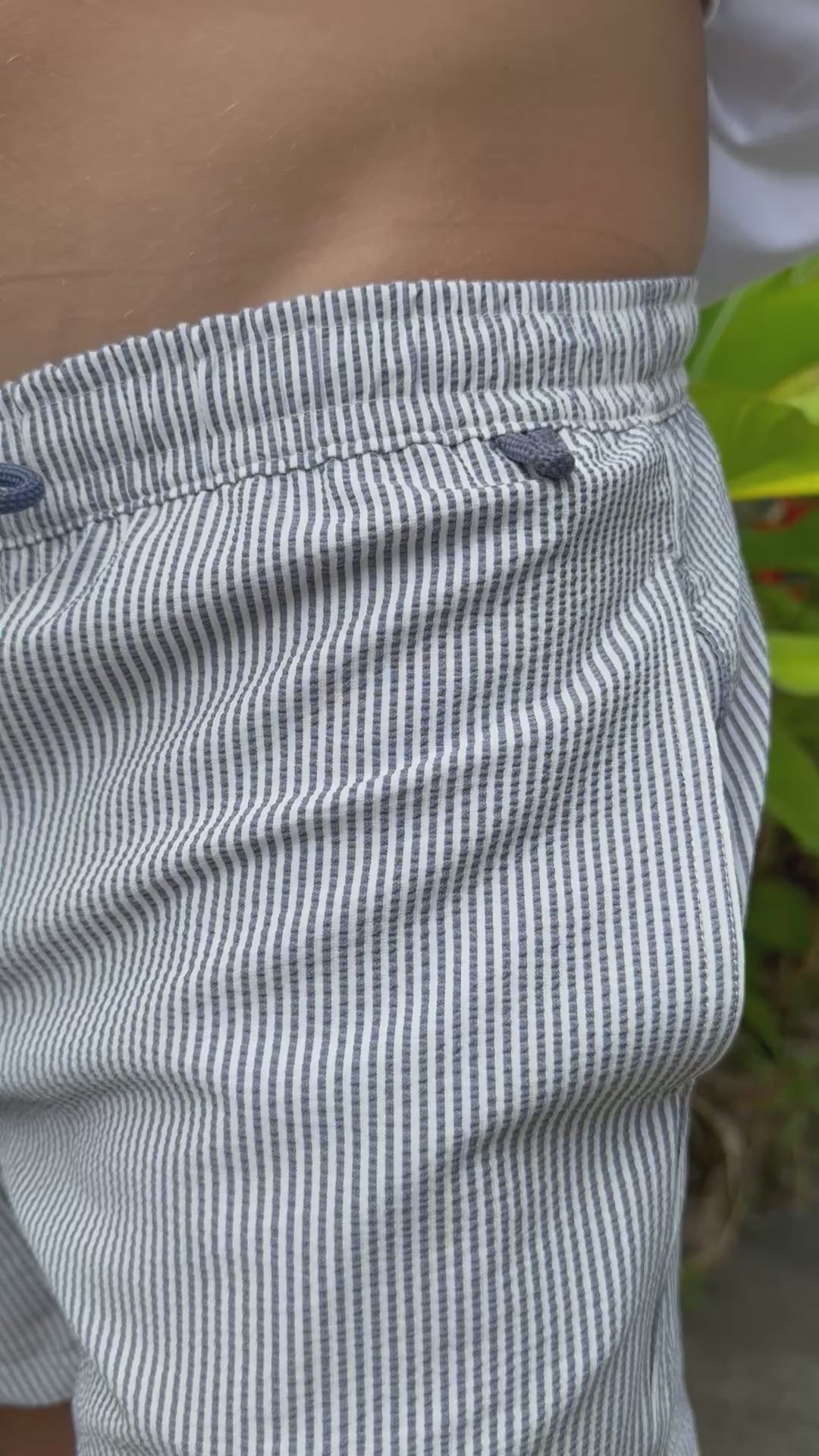 Short Seersucker Rayas Gris